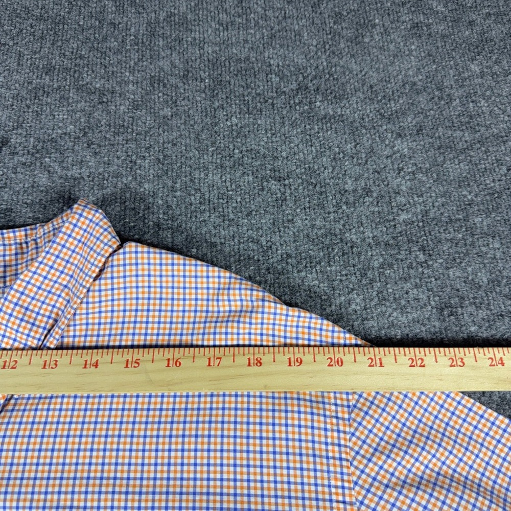 Ralph Lauren Mens XXL Gingham Button Down Shirt Orange Blue Long Sleeve Pony - Picture 10 of 11